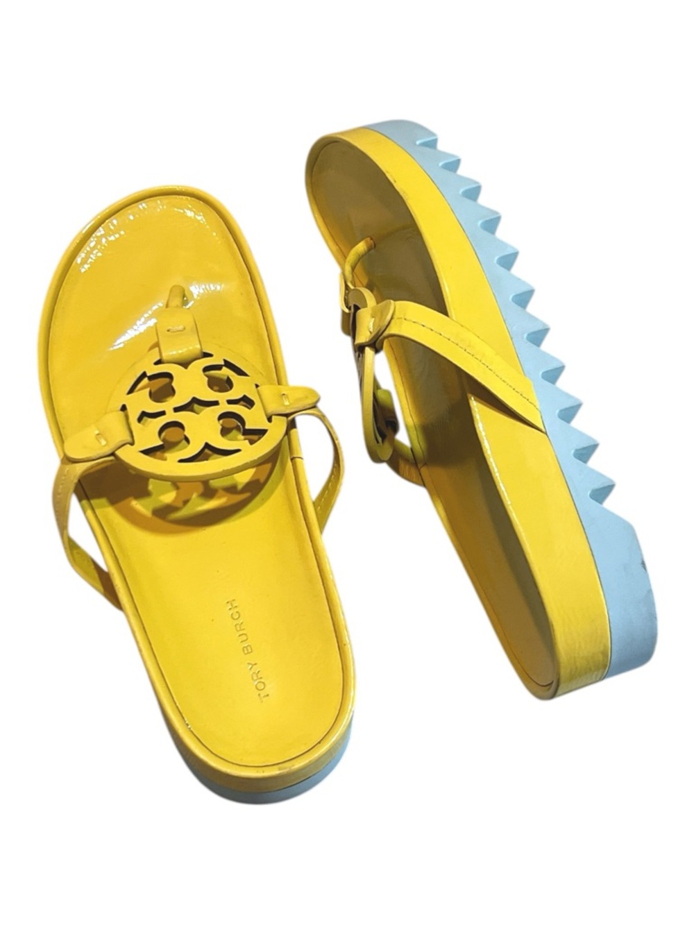TORY BURCH Miller Cloud Lug Soft Zesty Lime Leather Sandals